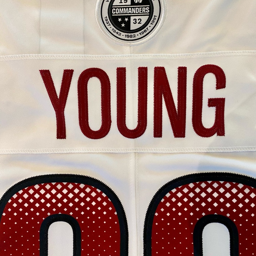 Nike NFLPA Washington Commanders Men's White and Burgundy Jersey - Picture 3 of 3